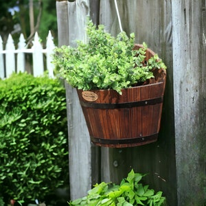 Wandbehang Holzfass Pflanzgefäße, rustikaler Whiskyfass Pflanzgefäß, Retro Holzfass Gartenpflanzer, Holzfass Blumentopf, Gartengeschenk
