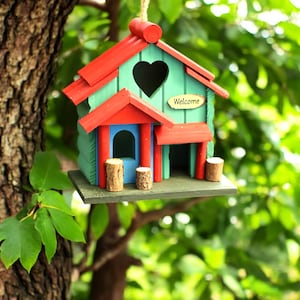 Cabane en rondins en bois, cadeaux de Noël uniques pour le jardin, décoration de jardin de cabane d&#39;oiseau, décoration extérieure pour papa, cadeaux de Noël uniques pour maman