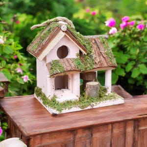 Cadeau déco d&#39;extérieur pour papa, Cadeaux de Noël uniques pour le jardin, Décoration de jardin de nichoir, Cadeau de nichoir fait main, Cadeaux de Noël uniques pour maman