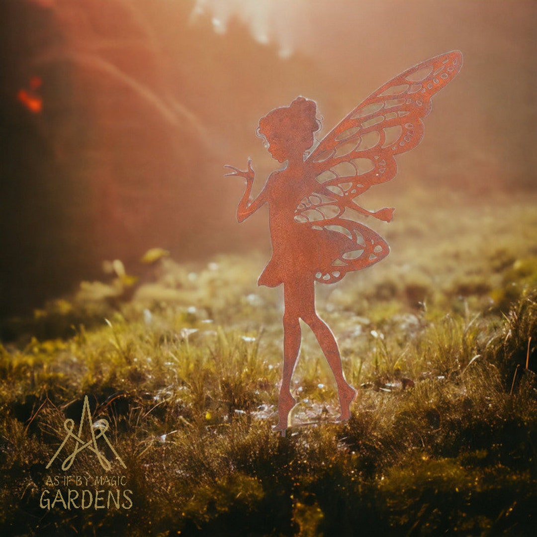 Magical Rusty Iron Fairy Garden Decorations, Rusty Metal Fairies