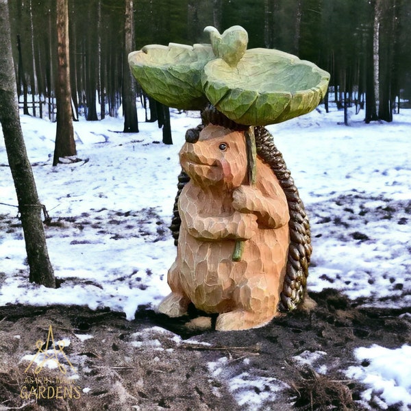 Niedliche Igel Vogelfutterhaus Gartendekoration, einzigartige Geschenke für Vogelliebhaber, Harz Vogelfutterhaus Gartendekor, Gartenliebhaber Geschenke für Mama Papa