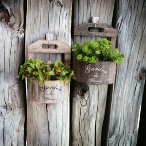 Wandbehang Holzfass Pflanzer, einzigartiges Valentinstag Geschenk, hängender Blumentopf Garten Geschenk für Mama, Garten Geschenk für Valentinstag,