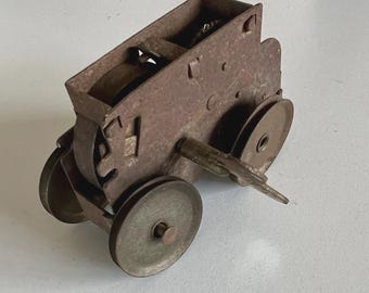 Vintage Rusty Clockwork Motor For Train Or Car Toy; Selling As Parts/Repair Mechanism