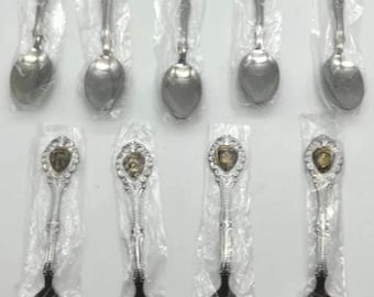 Cucharas de acero inoxidable Zodiac de 4,75" (9), Japón, NOS - Ver fotos y detalles