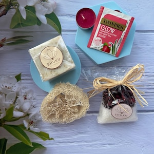 Luxury Spa Gift Set – Natural Wellness Kit with Epsom Salt, Herbal Soap,Candle & Tea —Relaxation Spa Set - Mindful Spa Gift Box