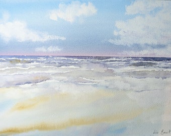 Aquarelle originale - Ocean Flow - Artiste Léa Bruel