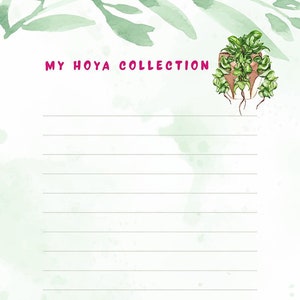 Elenco delle collezioni Hoya, modello stampabile, download digitale, planner A4, regalo per collezionisti Hoya, articolo Hoya Love, download immediato, piante per la festa della mamma