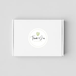 Thank You Round Sticker Template PNG Instant Download Handwritten Font Plant Business Shop Labels Hoya Love Heart Cute Sticker Gratitude