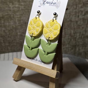 Floral Earrings | Dangle Earrings | Handmade Polymer Clay Earrings | Spring Jewelry | Garden Earrings