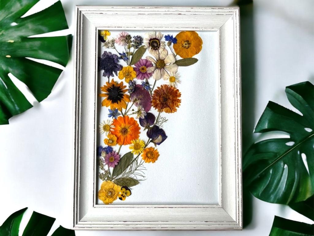 Buy Pressed Flowers Wall Art Made Of Real Dried Plants, 58 OFF