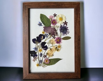 Home Decor - A4 Frame - Handmade Picture - Real Flowers - Dried Flowers - Pressed Flower Art - Wall Art