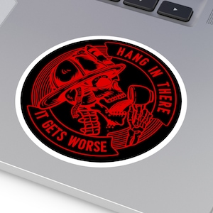 Firefighter stickers, First Responder stickers, Firefighter Gifts, EMT, Rescue Motivation, Funny Round Stickers, Red Indoor\Outdoor
