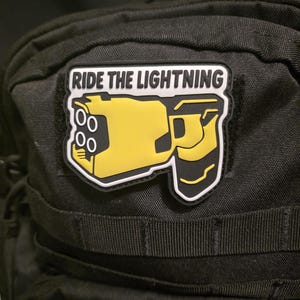 Ride the Lightning PVC Morale Patch | Funny Tactical Hook and Loop Patch for Gear, Bags & Uniforms
