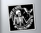 Skeleton Bat Magnets, Last Flying Fuck Goth Home Decor, Funny Fridge Magnets, Halloween Gift, Gothic Kitchen Accessories