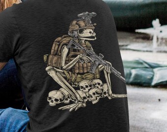 Tactical Skeleton Frog Shirt, Short Sleeve T-Shirt, Military, Veteran, Bone Frog, Father Gift, Boyfriend Gift, Workout shirt, Police Shirt