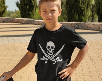 Camiseta pirata para niños, camiseta de calavera pirata para niños, Arrr, Sea Shanty, tesoro pirata, camiseta linda para niños, camiseta pirata, camiseta linda, camiseta softstyle para niños