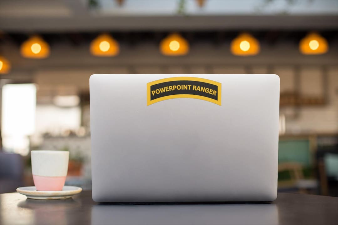 Fake Powerpoint Sticker Powerpoint Ranger Tab Sticker - Funny Transparent Decal for Laptops ...