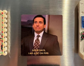 El imán de la oficina / Michael Scott / Just On Fire / Imán de Dunder Mifflin / Meme