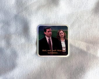 TINY The Office Sticker | "How The Turntables" Michael Scott, Holographic Border (1.4"x1.4")