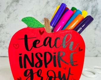 Teacher appreciation Apple Pencil Holder Gift! Perfect Holiday Teacher Gift!