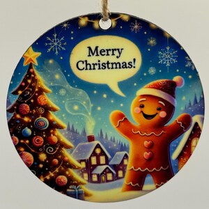 Merry Christmas Gingerbread man 3” ornament. Sublimated Christmas ornament. Christmas gift, holiday decor, colored ornaments.