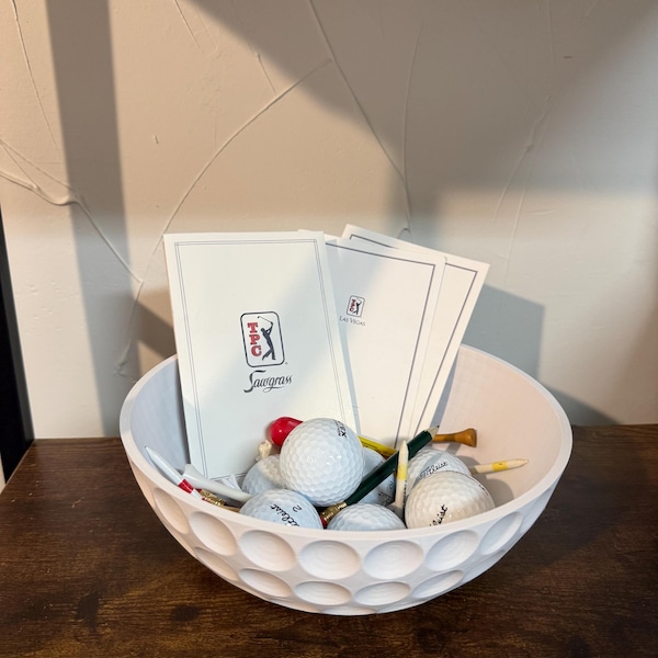 Golf Ball Themed Trinket Bowl | Man Cave & Garage Organizer