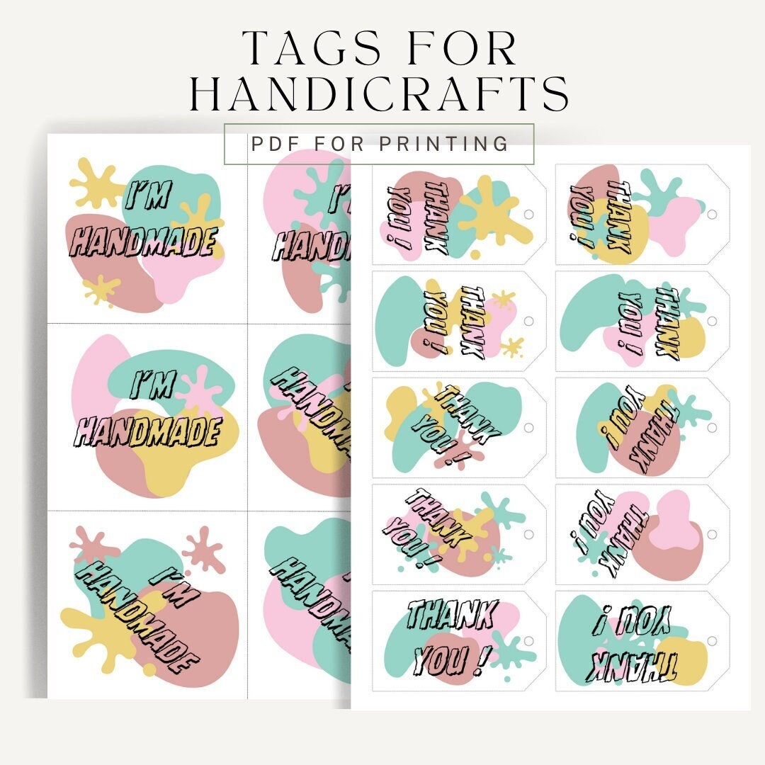 Fair Tags Pdf Printable Colorful Tags for Handicrafts, Perfect for a Fair or Fair ...