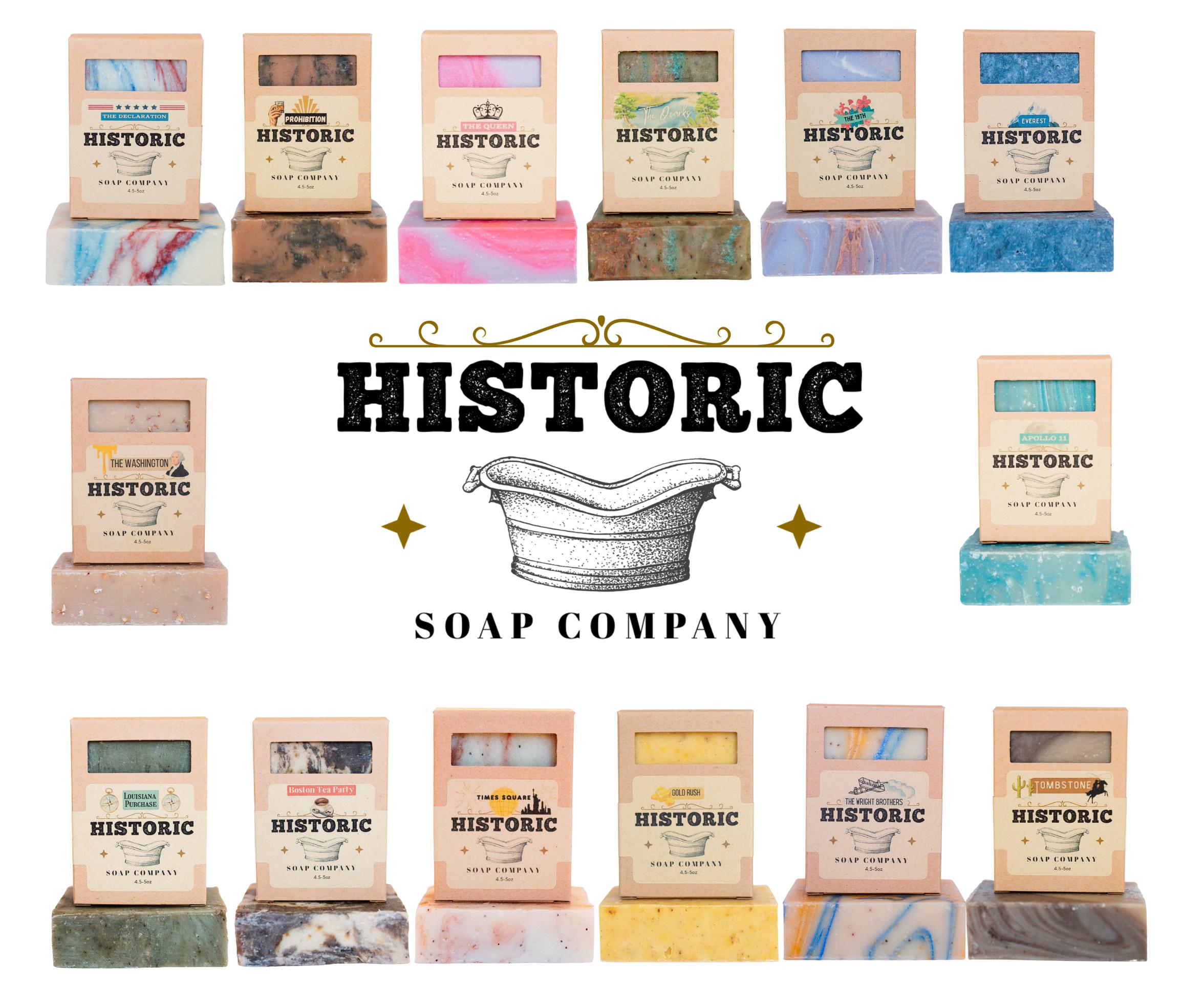 Handmade Natural Bar Soap Stocking Stuffers: Assorted Historical Based Scents for Men and Women