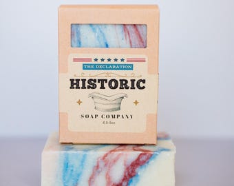 The Declaration: Natural Handmade Barbershop Scent Bar Soap, Bergamot, Oakmoss, Patchouli