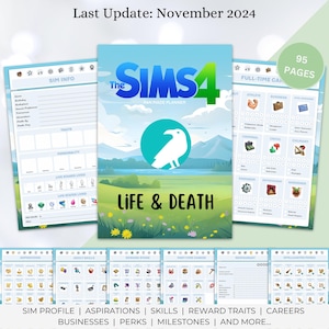 Ultimate Sims 4 Planner, Super Sim Challenge,  Sims Planner, Sims Tracker, Sims 4 Life & Death