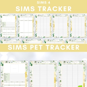 The Sims 4 biography tracker, sim profile planner, sims and pets