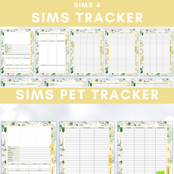 The Sims 4 biography tracker, sim profile planner, sims and pets