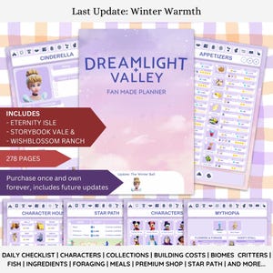 Ultimate Dreamlight Valley Planner & Tracker, All in One DDV Guide, Last Update: Winter Warmth
