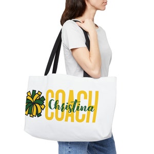 Gift for cheer coach personalized Cheer Coach tote Custom Cheer Coach Gift Cheer Gift cheer Tote Bag Cheer coach bag
