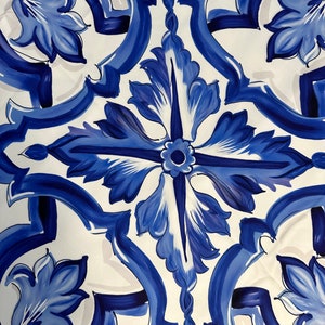 Majolica Pattern Crepe Fabric / Big Sicilian Majolica Pattern / Italian Style Fabric / Mediterranean Colors / Fabric Width 150cm