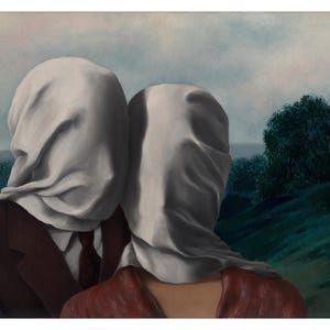 Rene Magritte Die Liebhaber Wandkunst, Rene Magritte Liebhaber bereit zum Aufhängen der Leinwand, Die Liebhaber Leinwanddruck, Rene Magritte Poster, Die Liebhaber Wandkunst