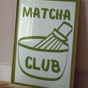 Matcha Time konsttryck grönt te köksdekor cafédekoration