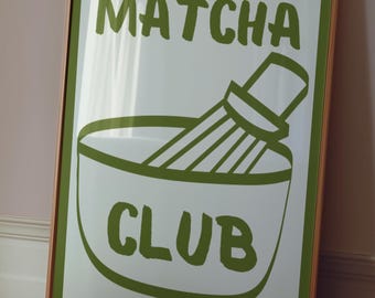 Matcha Time Art Print Green Tea Kitchen Decor Cafe Decoration