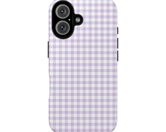 Purple Gingham Phone Case - Stylish, Tough Protection for Your Device - Perfect Gift for Holidays, Birthdays, or Just to Celebrate You!