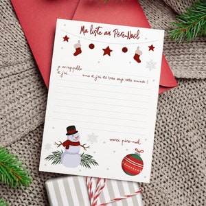 My list to Santa - gift list, letter to Santa for children, Christmas and snowflake print, my list to Santa