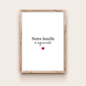 La familia está creciendo: póster de anuncio de embarazo personalizado de querida, idea de anuncio de embarazo familiar para bebés para imprimir en Navidad