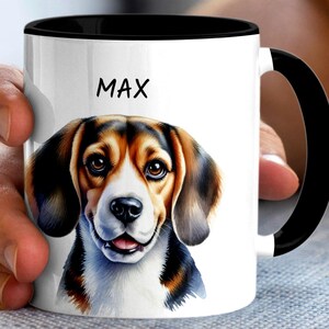 Personalized Beagle Mug, Custom Pet Portrait Mug, Dog Lover Gift, Pet Memorial Mug, Customizable Dog Photo Mug, Personalized Gift for Him