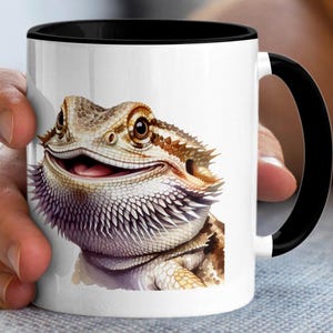 Bearded Dragon Mugs, Funny Lizard Coffee Mug, Reptile Pet Lover Gift, Cute Animal Tea Cup, Unique Bearded Dragon Gifts, Bearded Dragon Gift