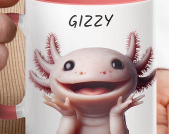 Whimsical Axolotl Mug, Quirky Gift for Animal Enthusiasts, Fun Coffee Cup for Work or Play, Gift for Her