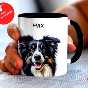 Personalized Border Collie Dad Mug, Custom Dog Name Mug, Unique Dog Lover Gifts, Collie Mom Dad Gifts, Dog lover coffee mug gift, Name gift