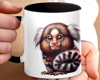 Cute Marmoset Monkey Mug, Adorable Animal Coffee Cup, Unique Pet Lover Gift, Cute Wildlife Design, Perfect for Animal Enthusiasts, Friend