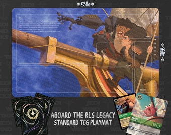 Lorcana Standard TCG Playmat - Treasure Planet | Jim Hawkins and John Silver aboard the RLS Legacy