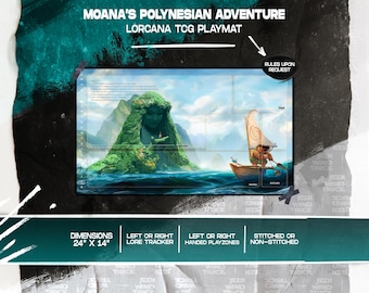 Tapete de juego Moana Lorcana – Te Fiti Polynesian Adventure, bordes cosidos