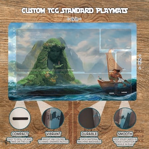 Sail into the Heart of Polynesia Te Fiti Maui - Moana - Disney Lorcana Standard Trading Card Game Playmat - TCG - Stitched - Lore Tracker