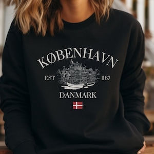Kobenhavn Danmark Sweatshirt, Cozy Travel Sweatshirt